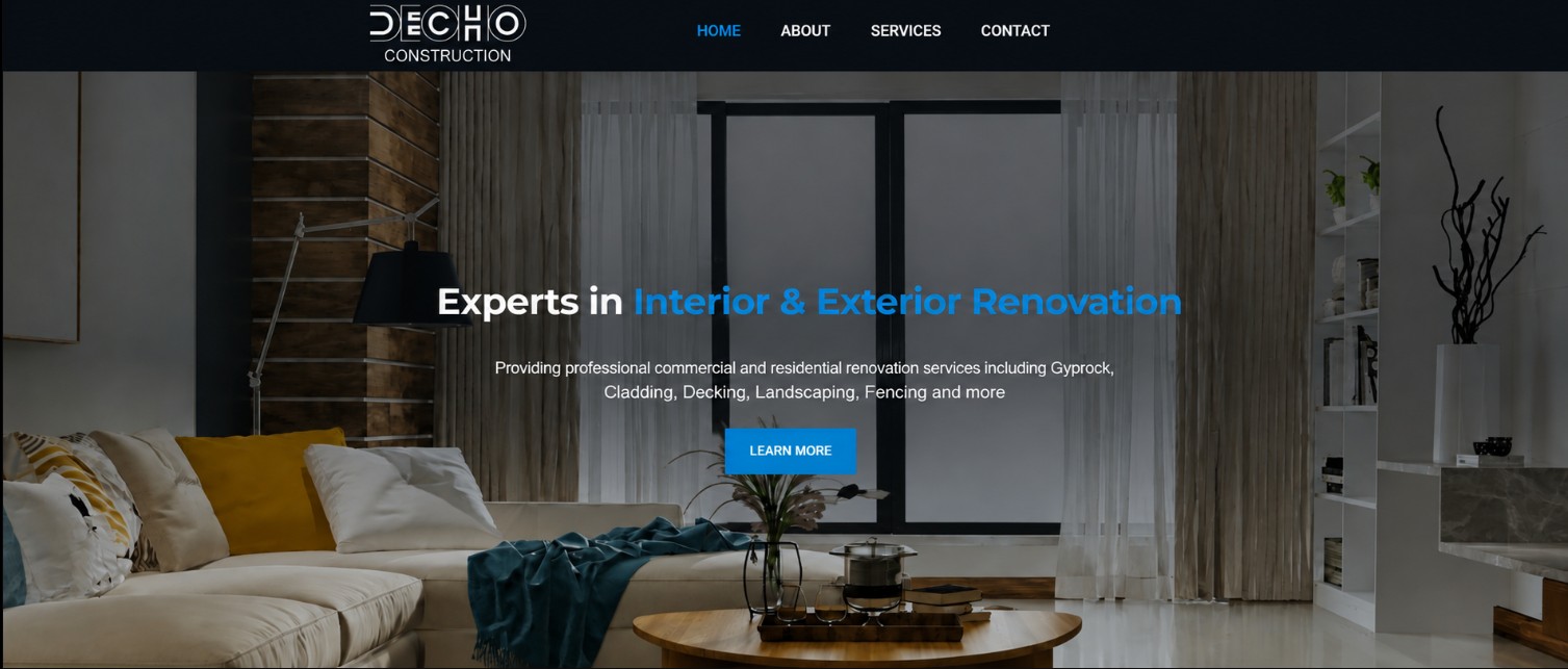 Decho Construction website